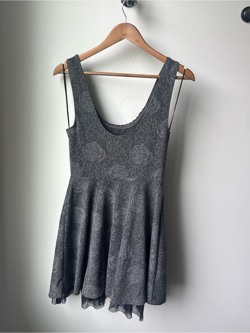 Free People Rock Princess Gray Jacquard Fit and Flare Mini Dress | Size S | NWOT - Picture 4 of 5